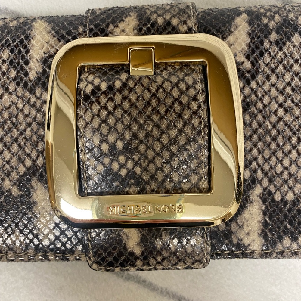 Michael Kors Leather Python Clutch - image 3